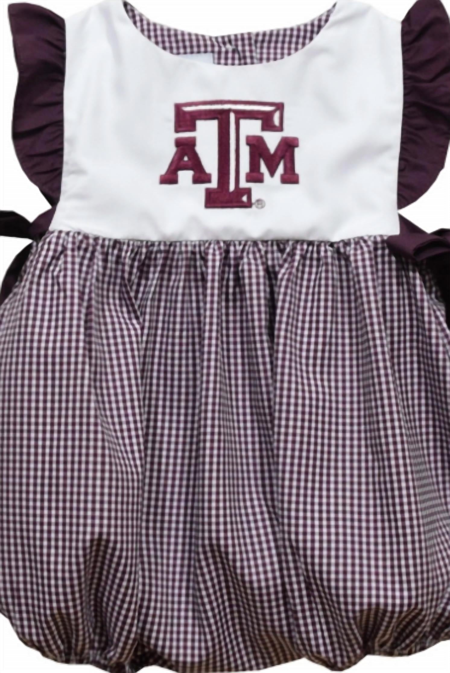 Vive La Fete - Girl's Texas A&m Aggies Embroidered Gingham Bubble