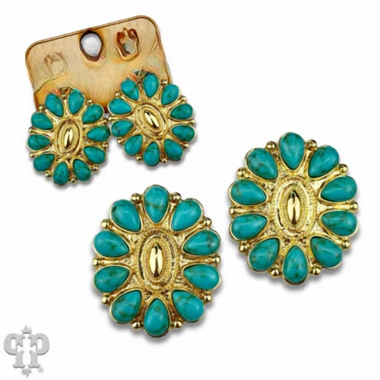 Pink Panache - Women's Concho Post Earrings