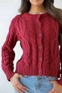 Miracle - Lucy Relaxed Cable Knit Button-down Cardigan