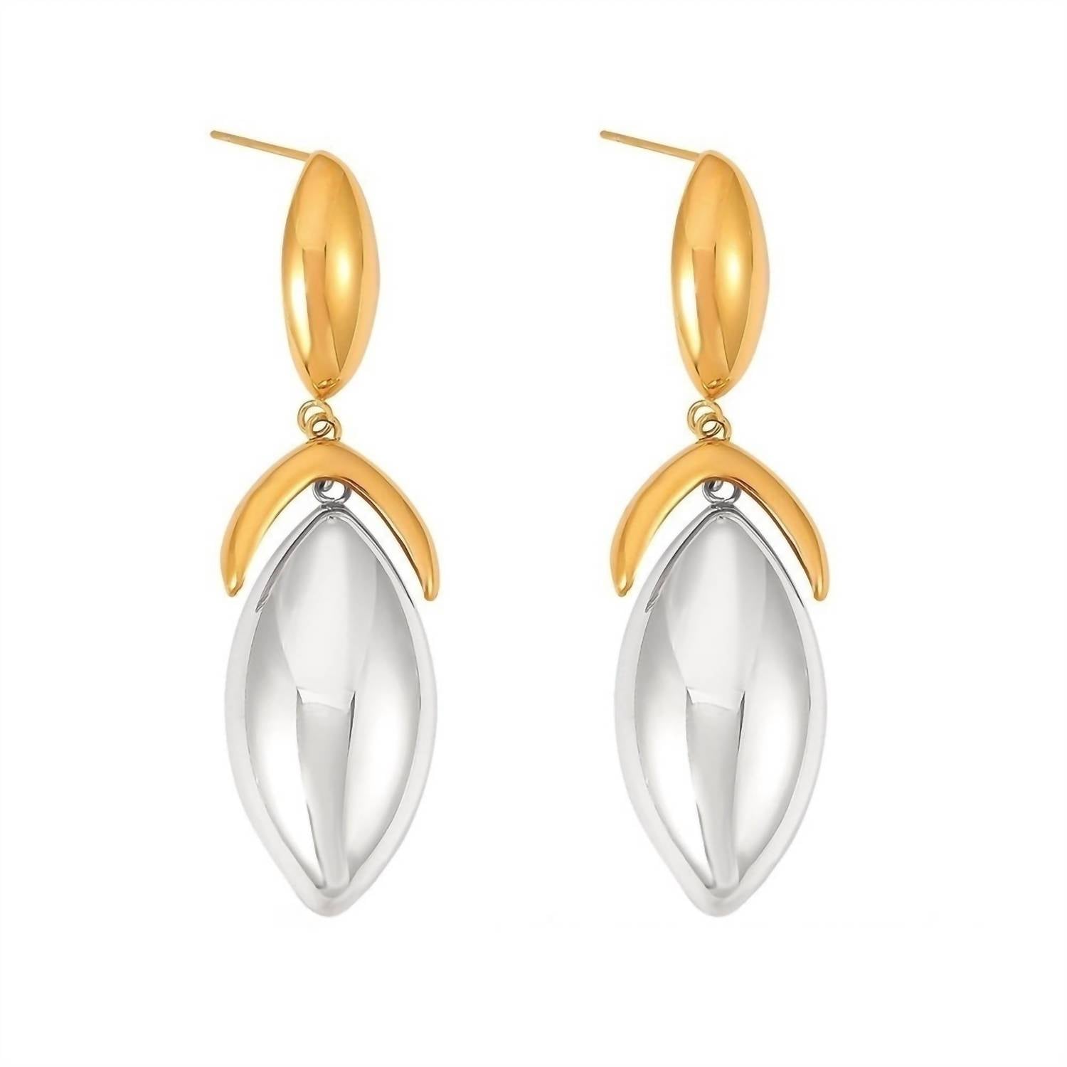 Sahira Jewelry Design - Women's Gal Two Tone Drop Earring