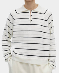 Cordera - Merino Wool Striped Polo Top
