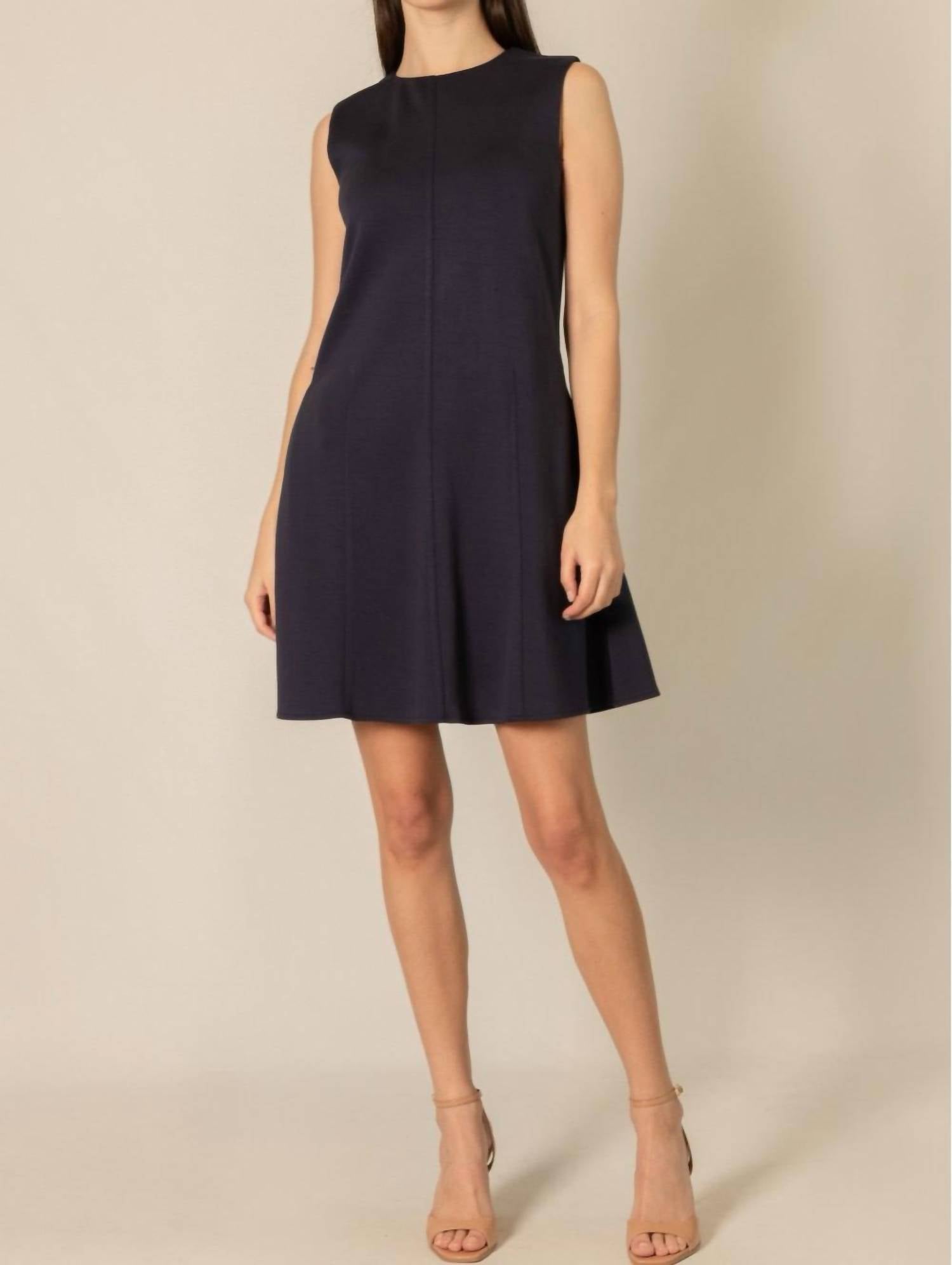 P.CILL Butter Modal Flared Mini Dress in navy - women's dress