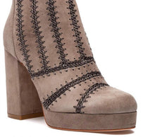 SILENT D Women's Yasmin Boot in taupe suede - women's shoe - detail view