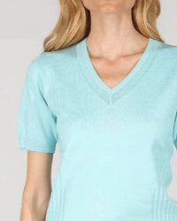 Metric Knits - Short Sleeve V Neck Top