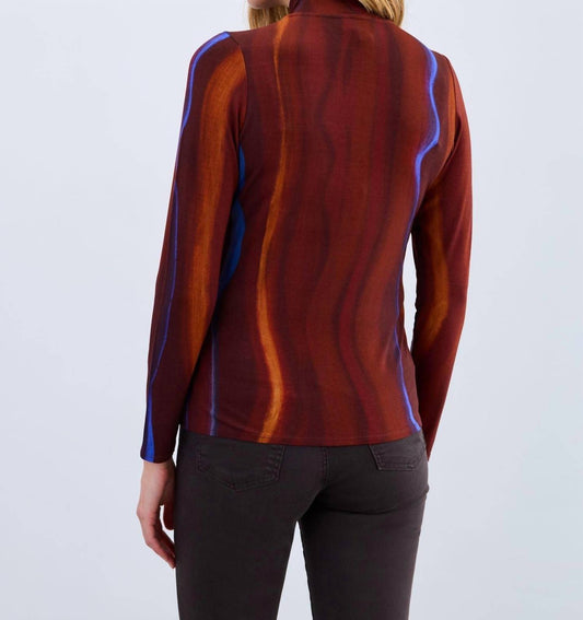 Fdj - Long Sleeve Printed Mock Neck Top