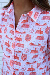 Stewart Simmons - Team Toile Short Sleeve Button Up Top