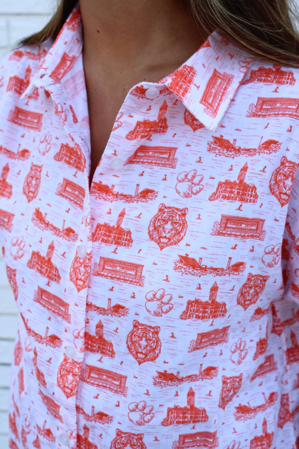 Stewart Simmons - Team Toile Short Sleeve Button Up Top