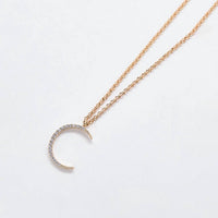 Admiral Row - Women's Pavé Crescent Moon Necklace