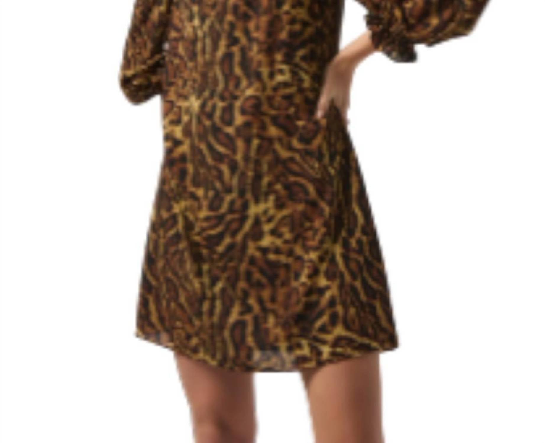 Joseph Ribkoff - High Neck Animal Print Dress