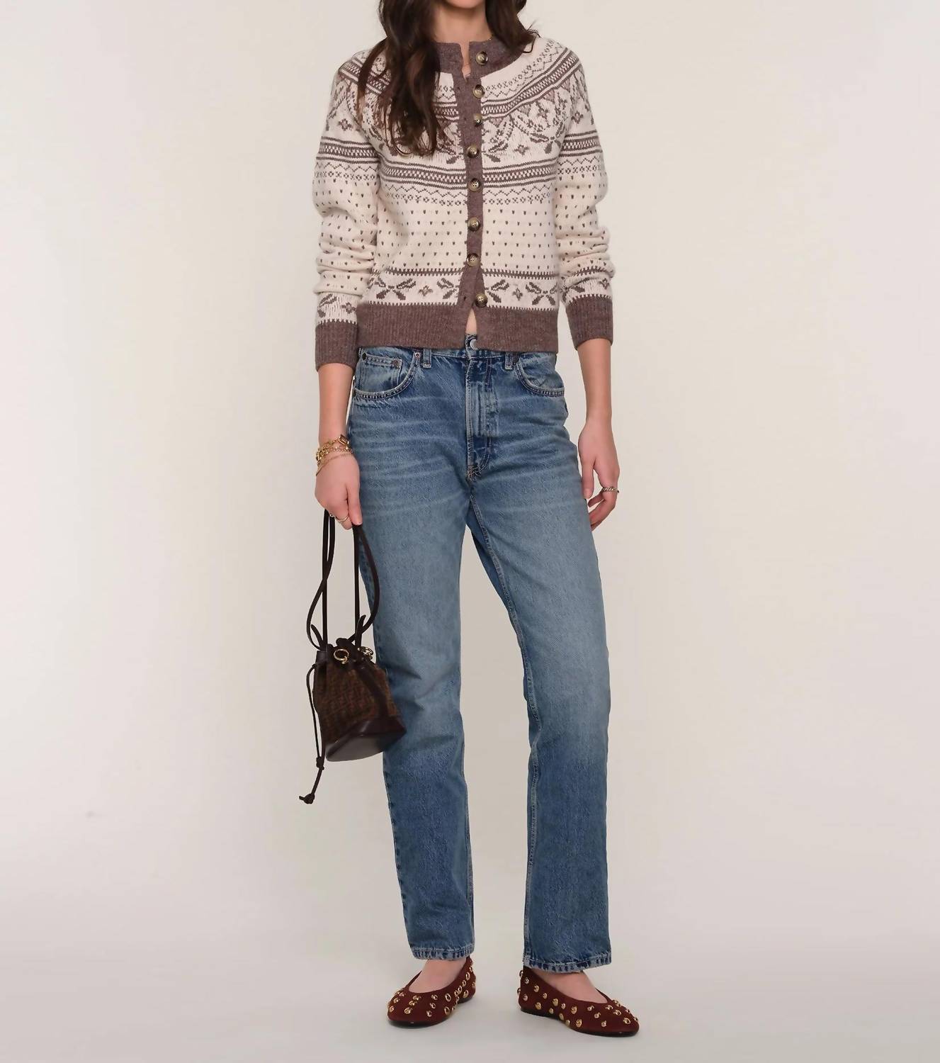 heartloom Morrie Cardigan in snow - women's cardigan