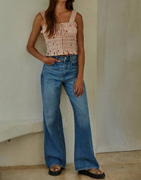 By Together - Striped Heart Embroidered Top
