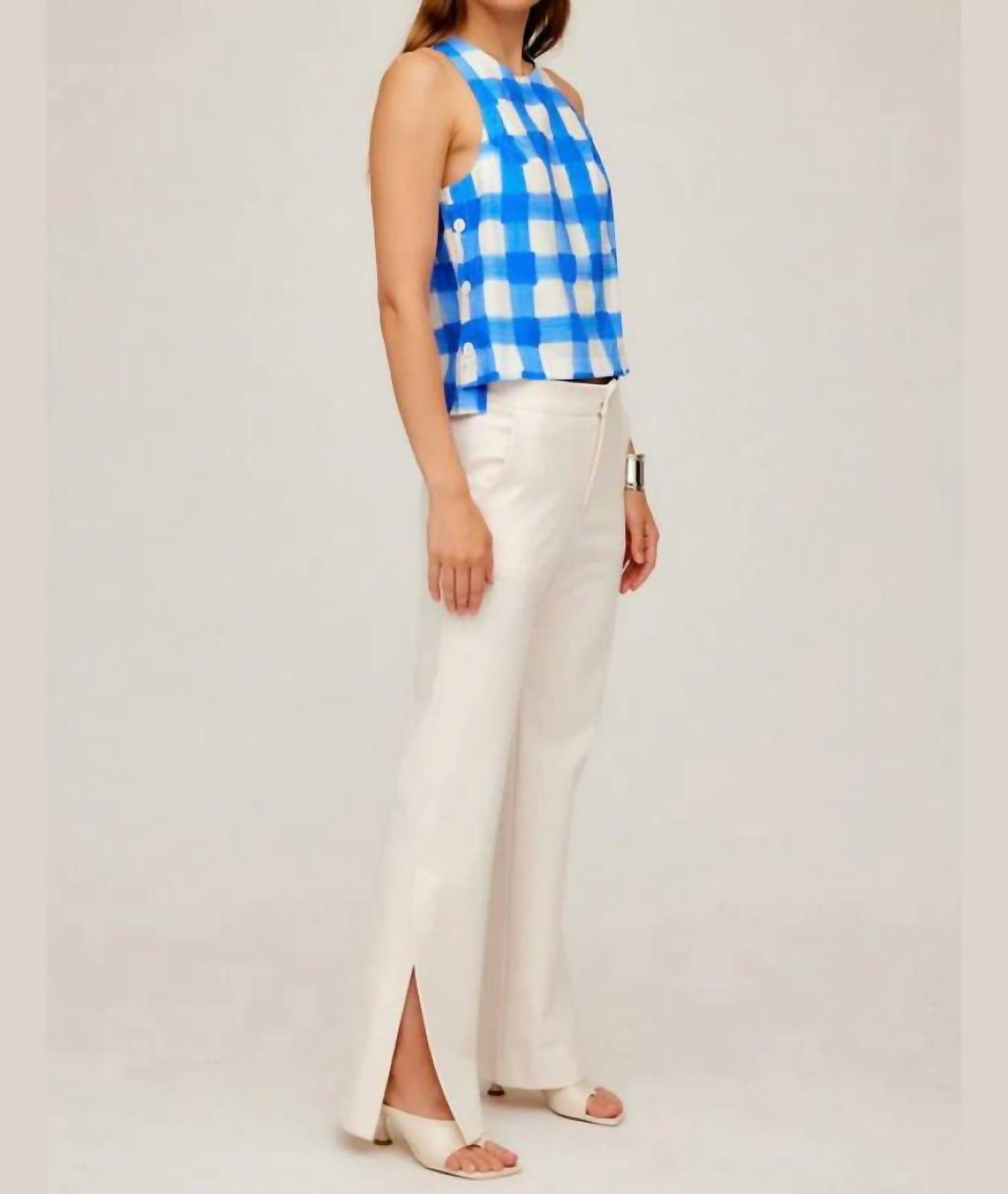 Fifteen Twenty Roxy Side Slit Pant in ecru - women's pants