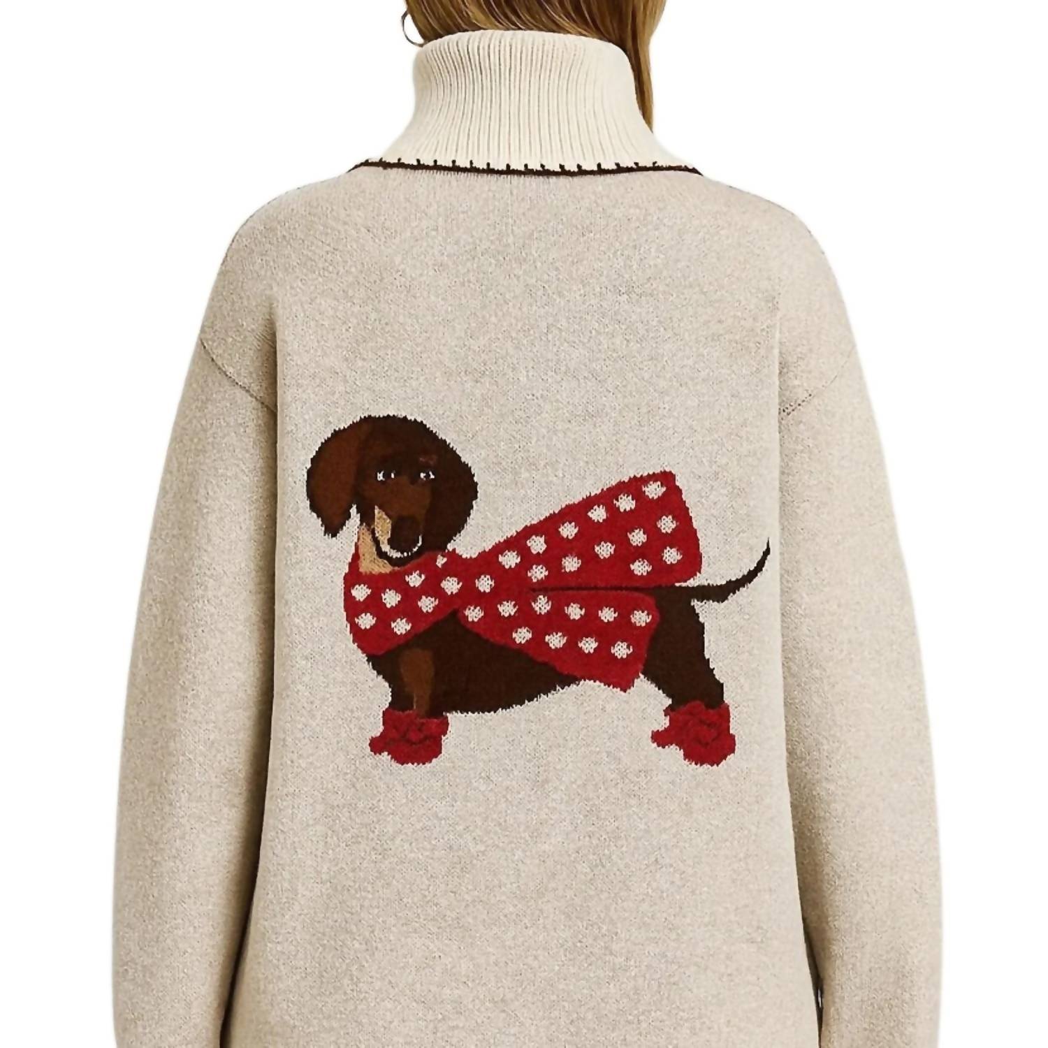Flat White - Women's Flat Dachshund Cardigan