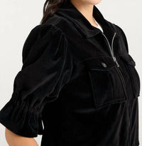 cinq a sept Velour Holly Jacket in black - women's jacket - view 4