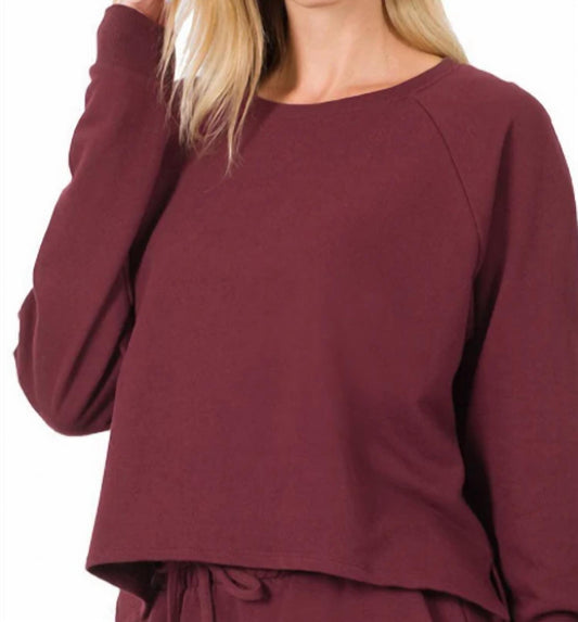 Zenana - Terry Raglan Sleeve Sweater