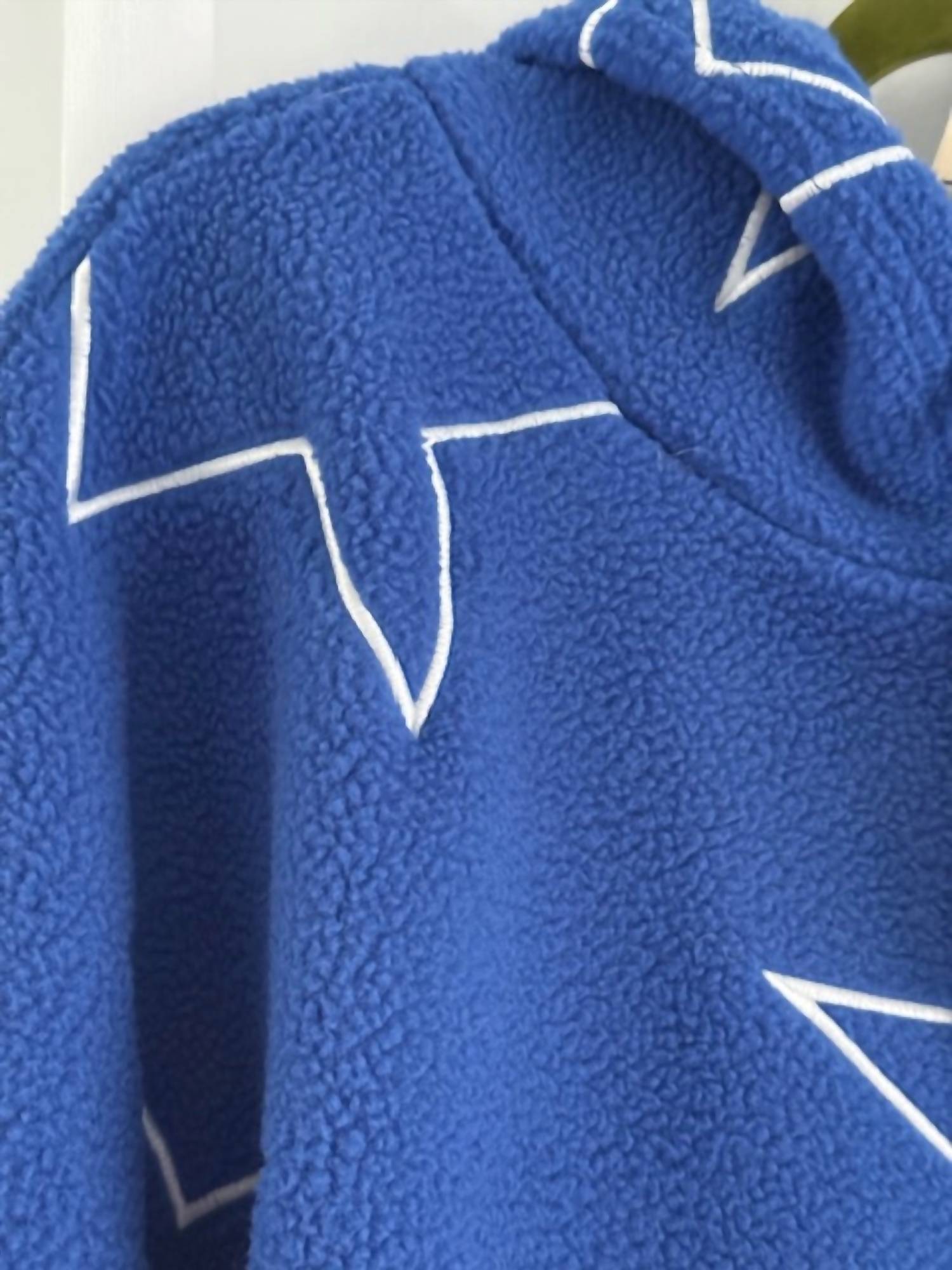 Easel Women's Star hoodie in royal blue - women's top - detail view