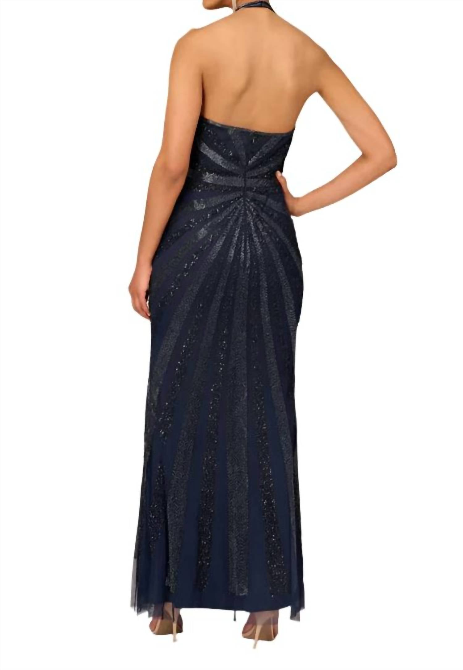 Aidan Mattox - Women's Halter Beaded Gown