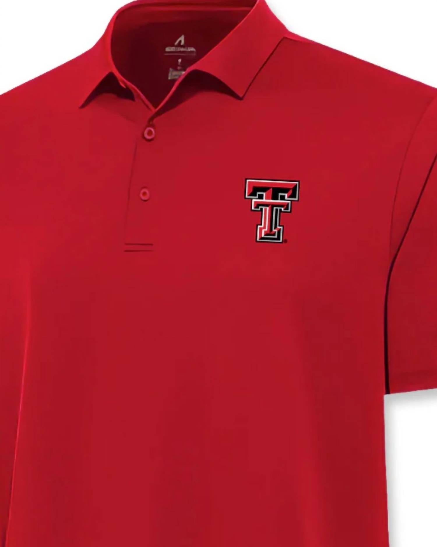 TOMMY BAHAMA Men's Texas Tech Whirl Double 5 O'clock T Polo in red - men's shirt - detail view