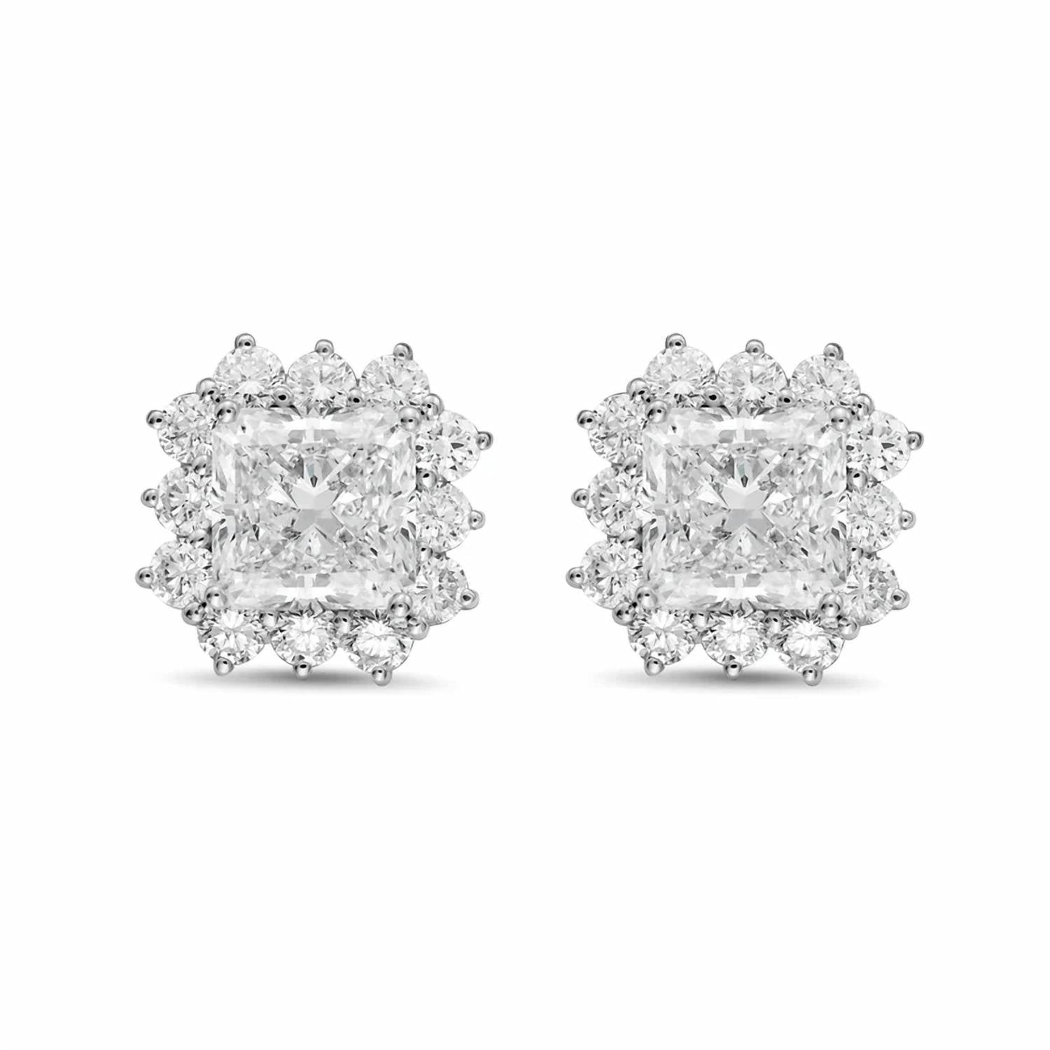 Diana M Jewels - Women's Radiant Lab-Grown Diamond Stud Earrings (3.00 Ct TCW) - Signature