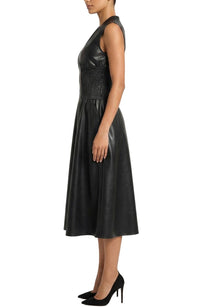 Area Stars Faux Leather Zip Dress in black - women's dress - alternate view