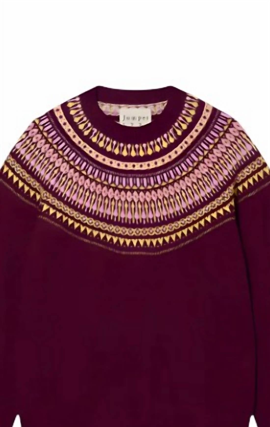 Jumper1234 - Women's Fairisle Yoke Crew Neck Sweater