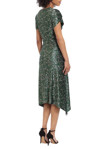 Maggy London - Velvet Hanky Hem Midi Party Dress