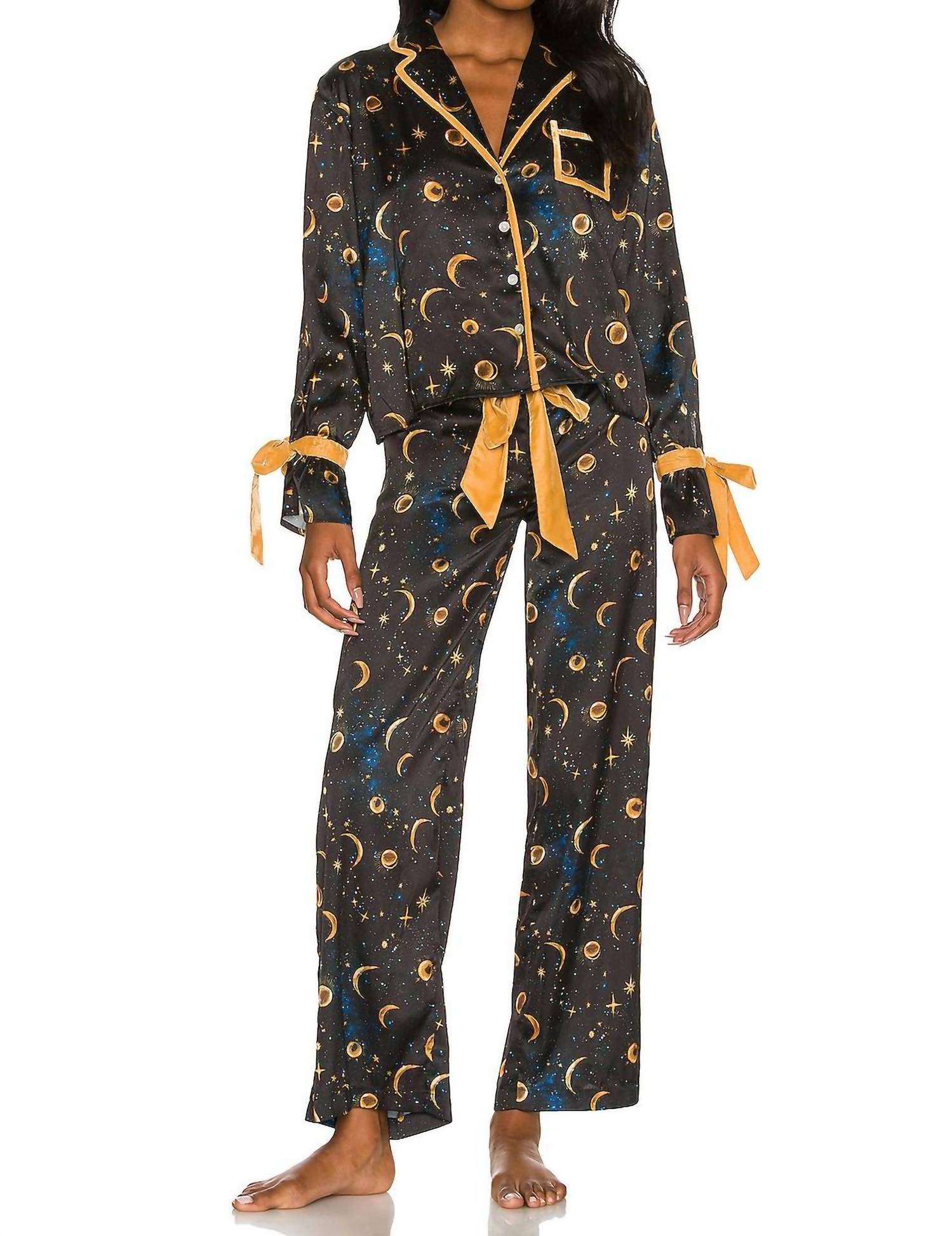 Beach Riot Lee Ann & Brook Set in gold celestial - women's sleepwear