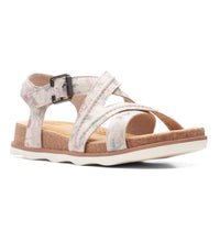 Clarks Women's Brynn Ave Flat Sandal in sand interest - women's sandal