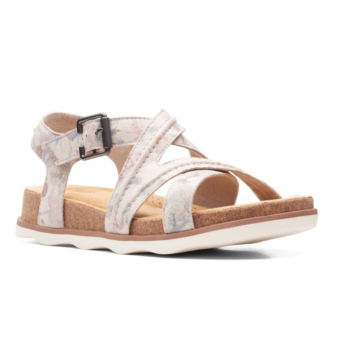 Clarks Women's Brynn Ave Flat Sandal in sand interest - women's sandal