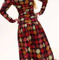 CAROLINA K Malika Long-sleeve Midi Dress in tabbi brown - women's dress - detail view