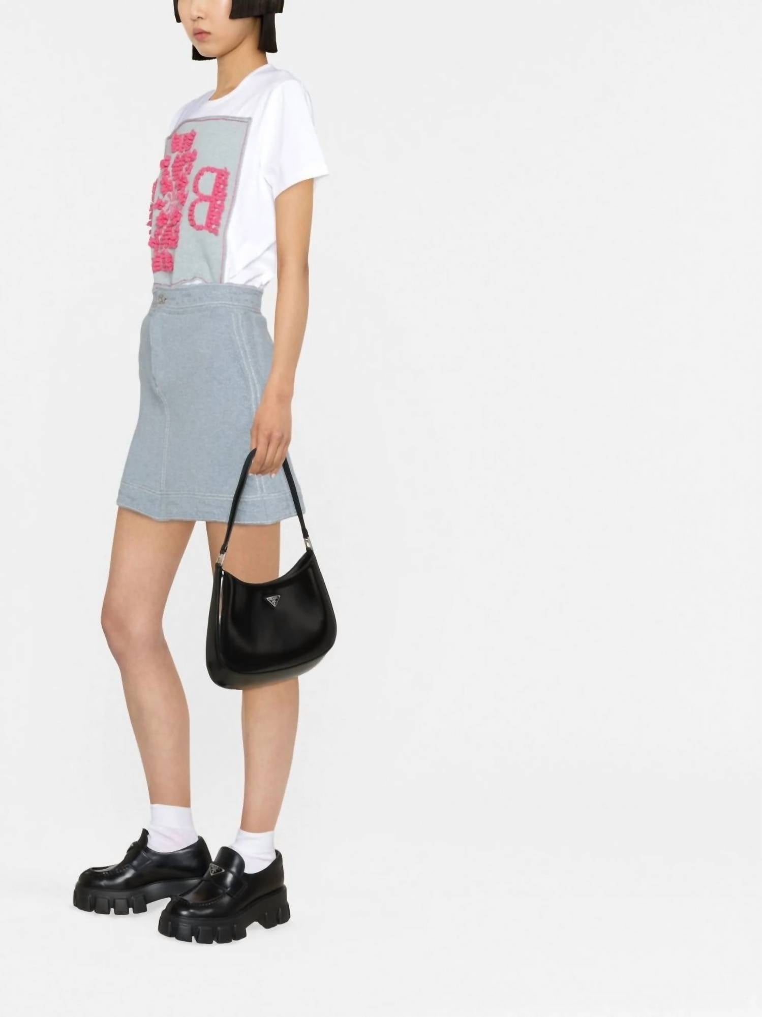 Barrie - Cashmere Cotton Denim Mini Skirt