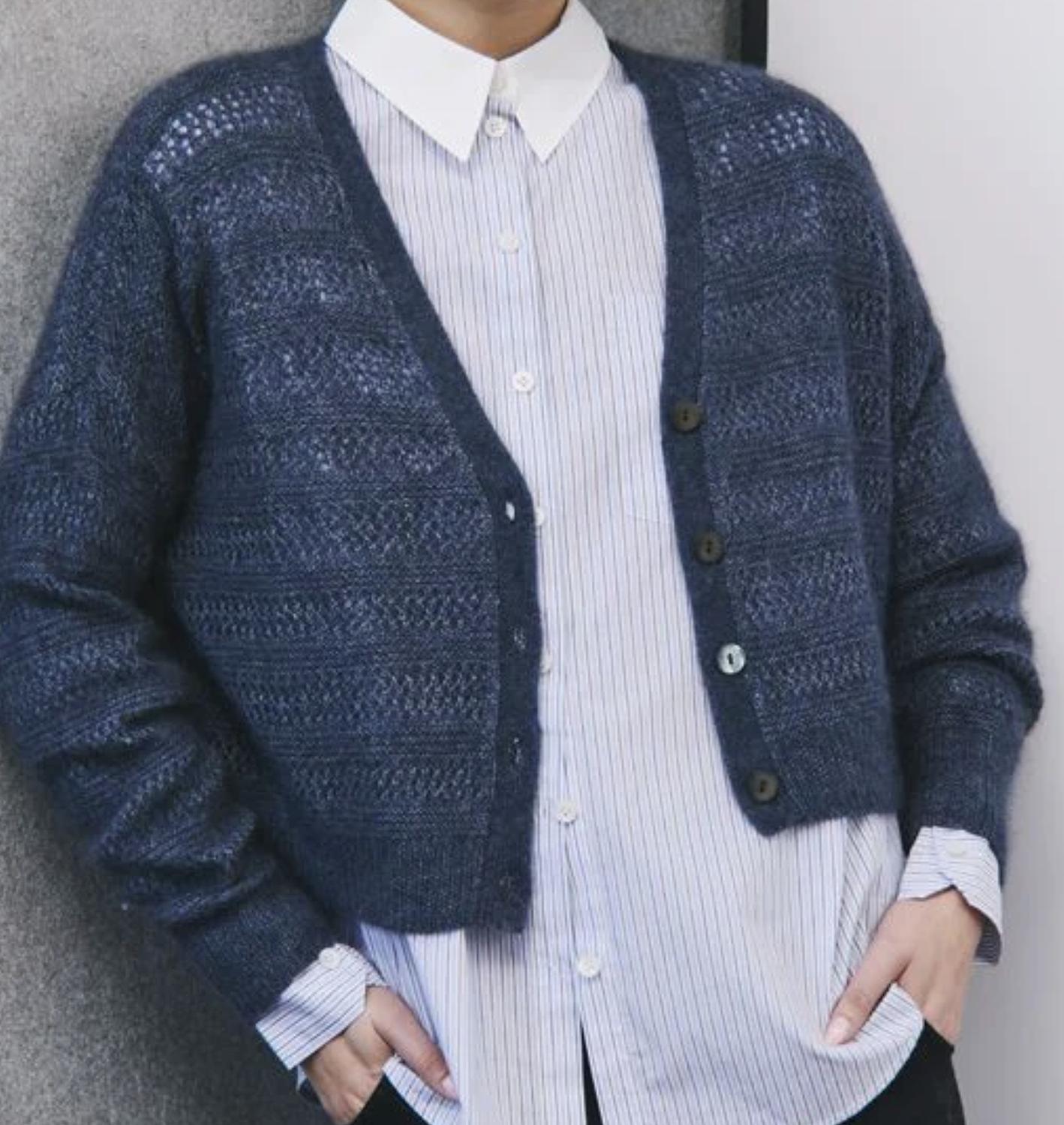 Autumn Cashmere - Fancy Stitch V-neck Cardigan
