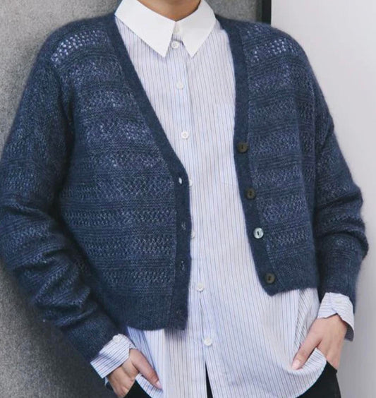 Autumn Cashmere - Fancy Stitch V-neck Cardigan
