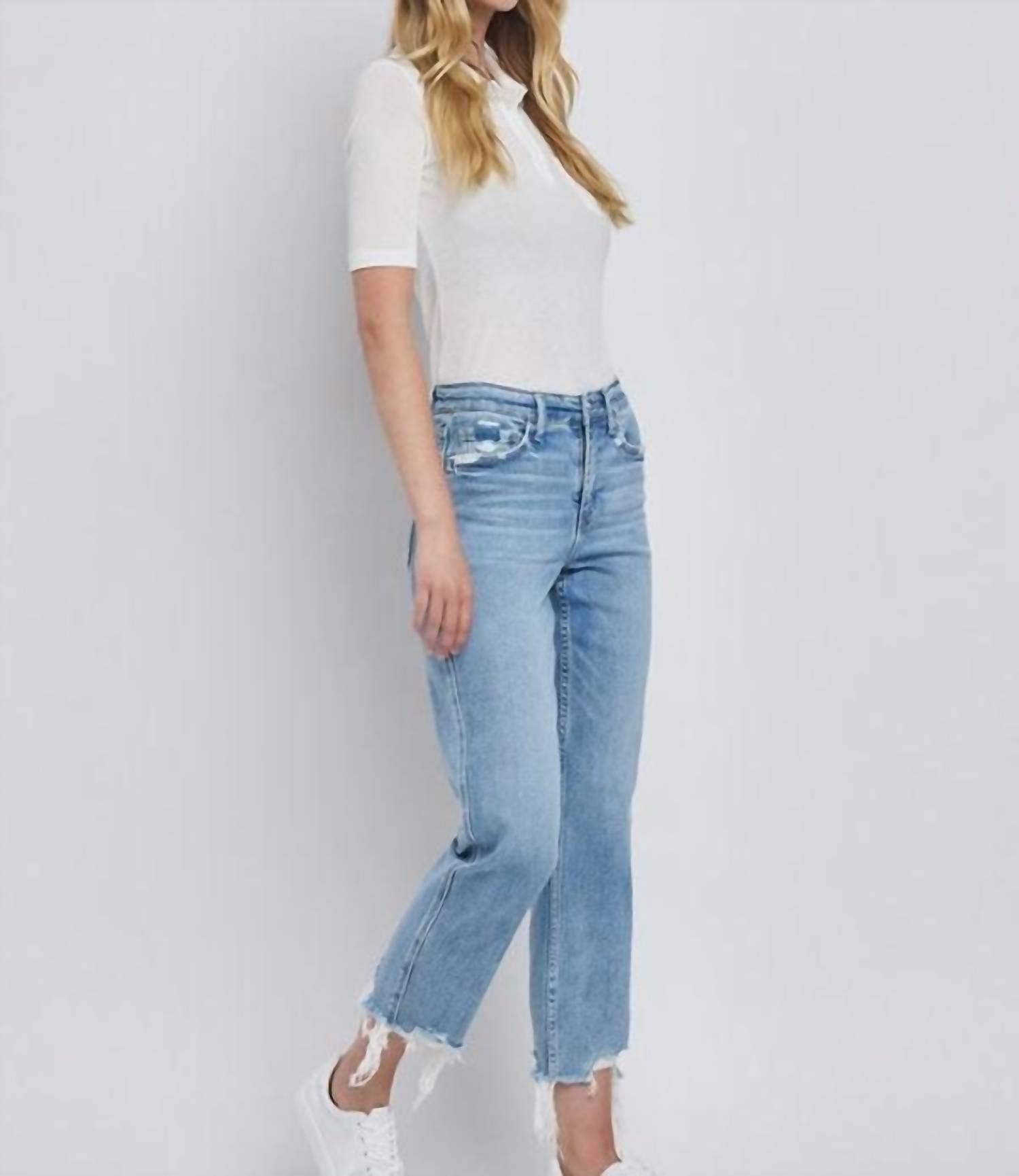 Vervet By Flying Monkey - Poppy Fray Hem Straight Jeans
