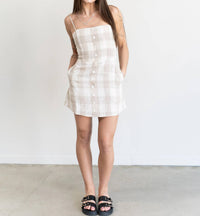 Olivaceous - Lisa Button-Front Mini Dress