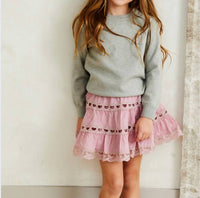 Theme - Sofia Heart Bow Lace Mini Skirt