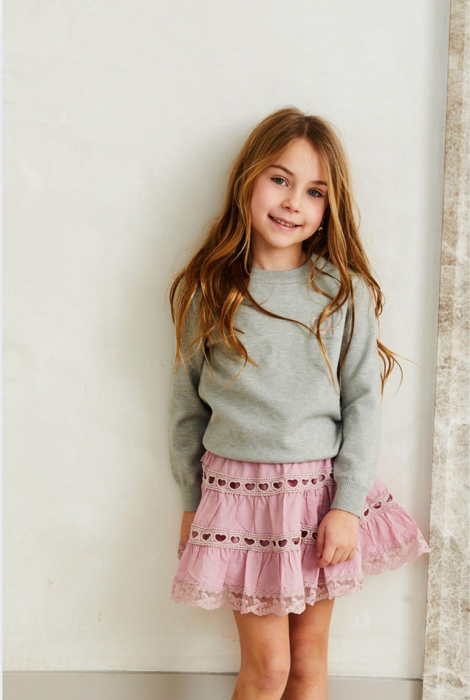 Theme - Sofia Heart Bow Lace Mini Skirt