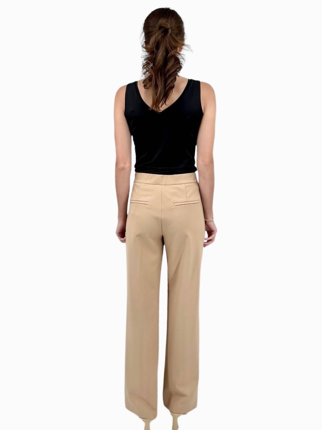 MAC Jeans Chiara Smart Pant in camel - women's pants - detail view