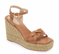 Stuart Weitzman - Women's Braided Leather Espadrille Wedge Sandals