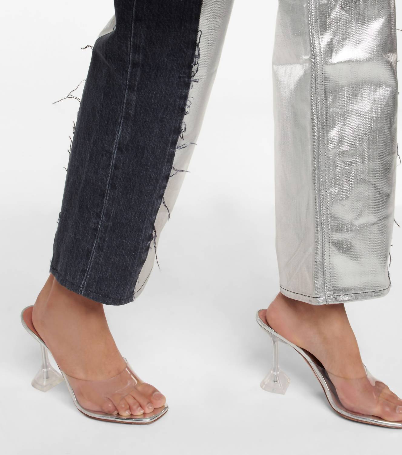 Frame - Pierced Straight Leg Denim Jeans