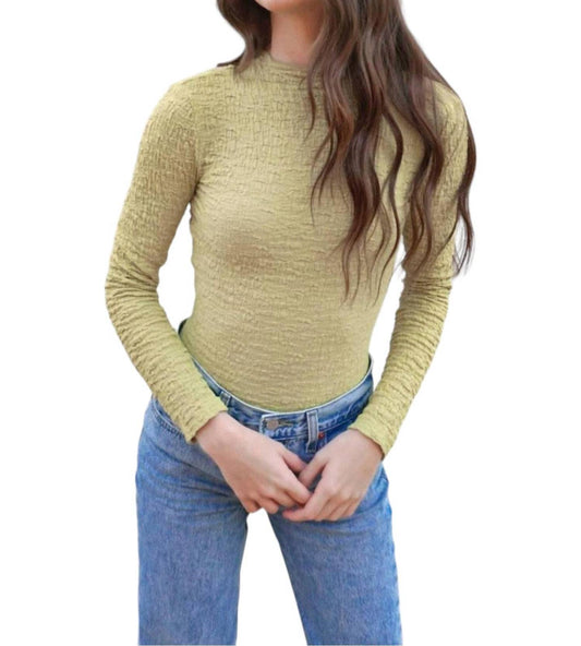 Astr - Textured Long Sleeve Bodysuit