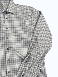 Hagen Men's Button Down Shirt in navy multi - men's shirt - detail view