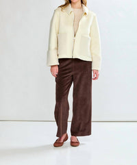 SARA CAMPBELL Rhiannon Shearling Suede Jacket in ivory - women's jacket - view 5