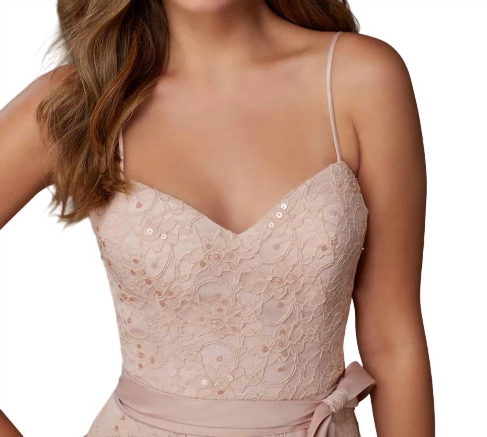 Morilee - Beaded Lace Bridesmaid Cocktail Dress