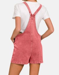 Zenana - Washed Knot Strap Rompers