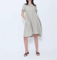 Blueberry - Collared Swing Midi Dress