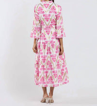 JUDE CONNALLY Roxie Ruffle Collar Dress in white gold - women's dress - detail view