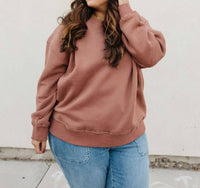 JADE BY JANE Ruth Pullover Top in brown - women's long sleeve top