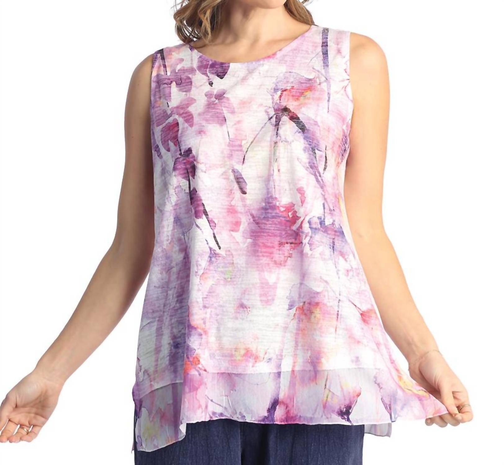 Jess & Jane Wisteria Burnout Sleeveless Top - women's tank top