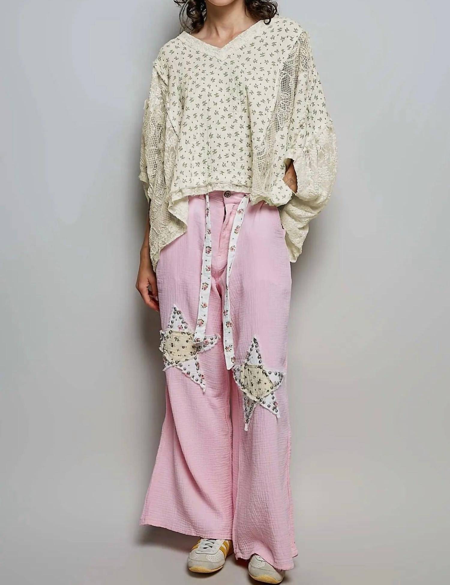 POL Floral Sheer Top in ivory - women's shirt - view 6